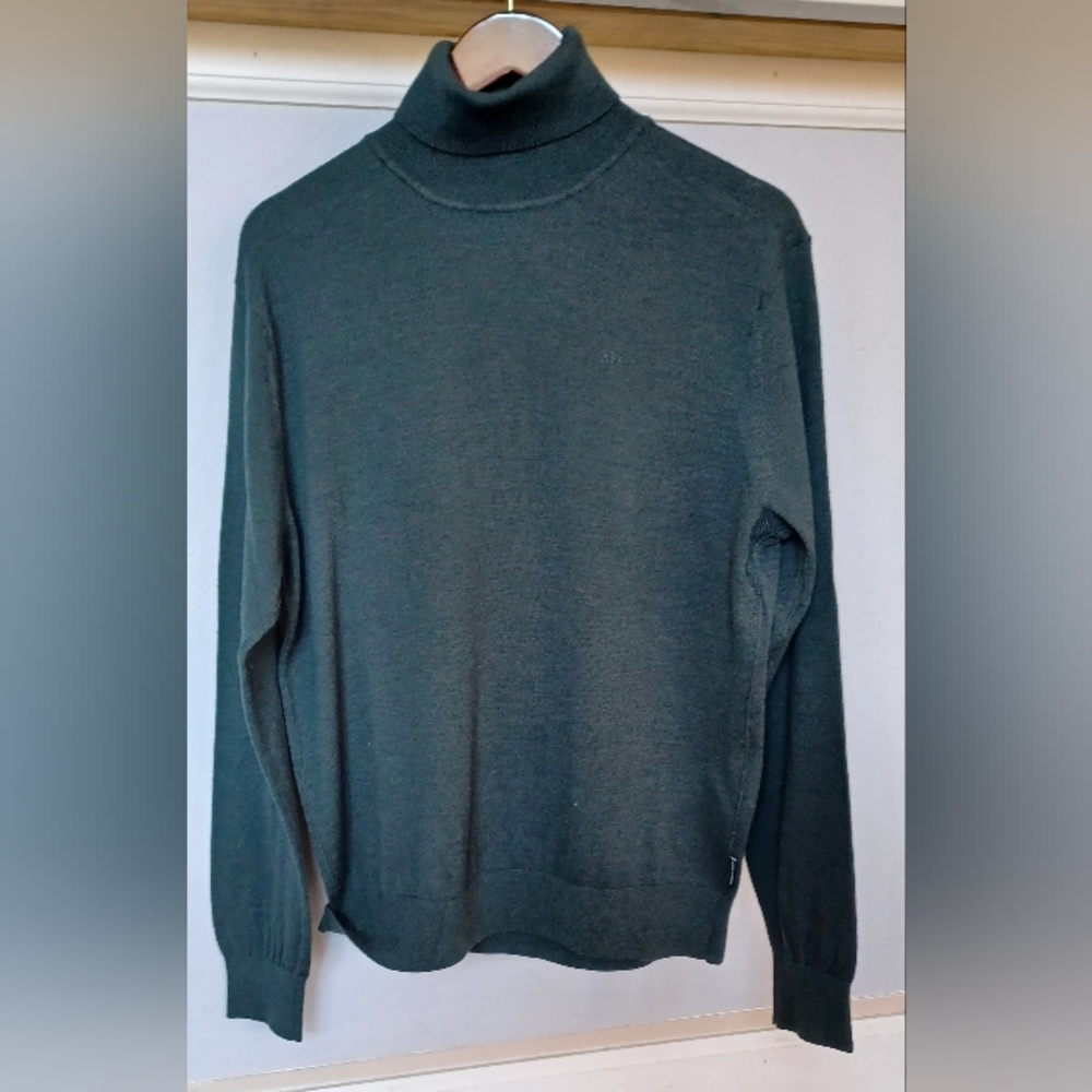 Armani Exchange Men's Turtleneck Sweater in green, Size XL